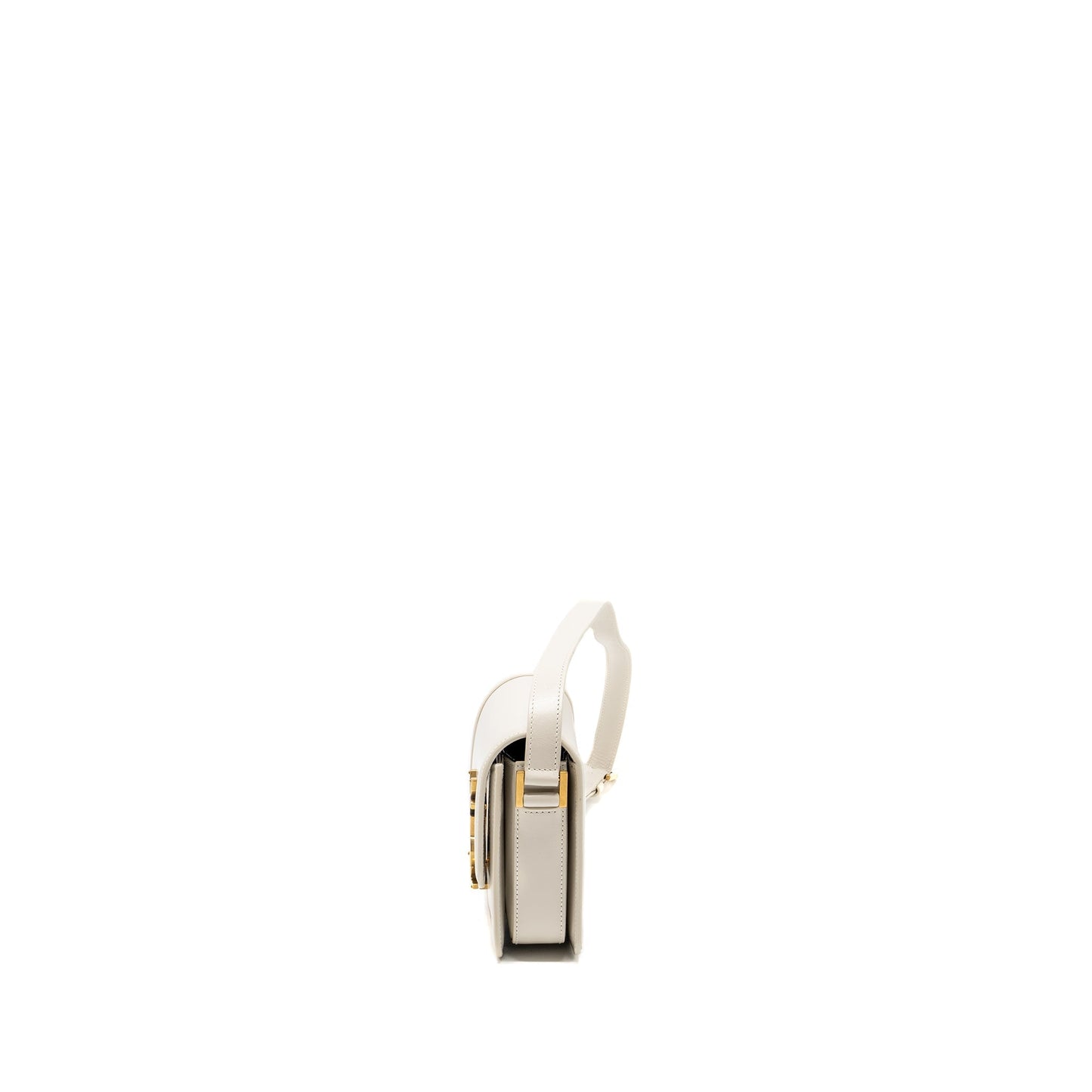 Saint Laurent/ Small Solferino Satchel Crossbody Purse White