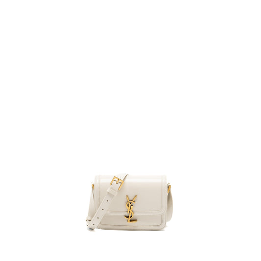 Saint Laurent/ Small Solferino Satchel Crossbody Purse White