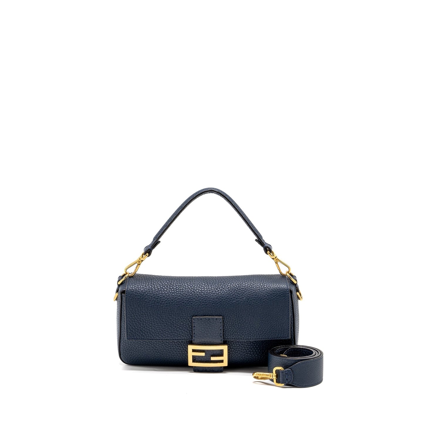 Fendi Baguette Purse grained calfskin dark blue
