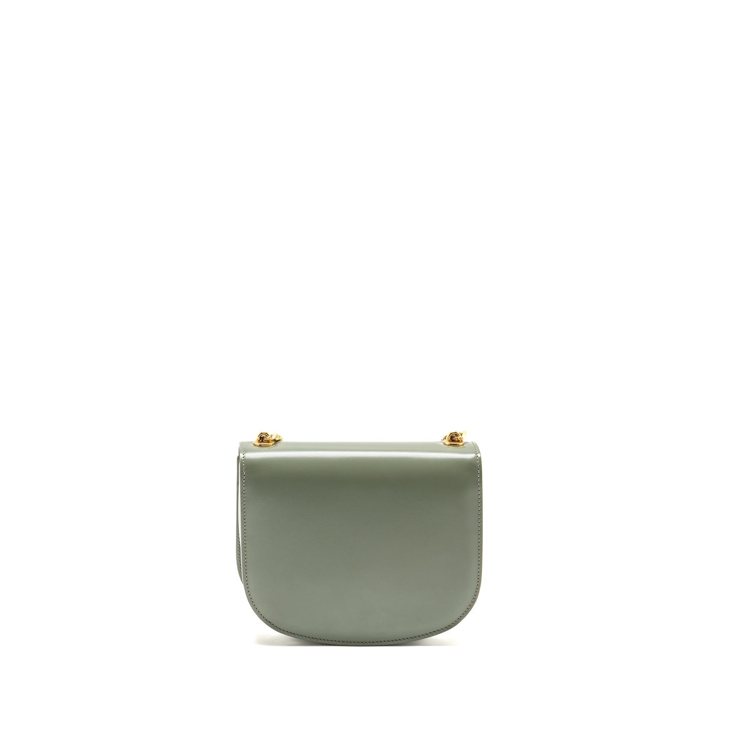 Celine Besace Clea Triomphe Chain Purse Shiny Calfskin Green