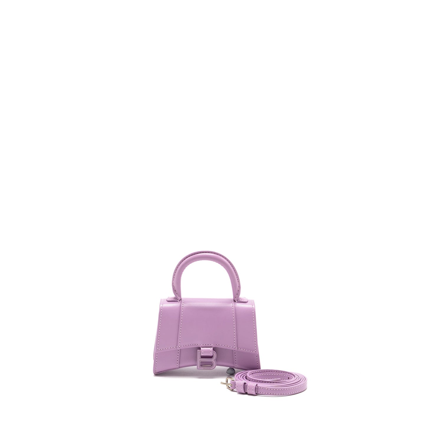 Balenciaga Mini Hourglass Purse Calfskin Light Purple