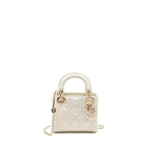 Dior Mini Lady Dior Lambskin White