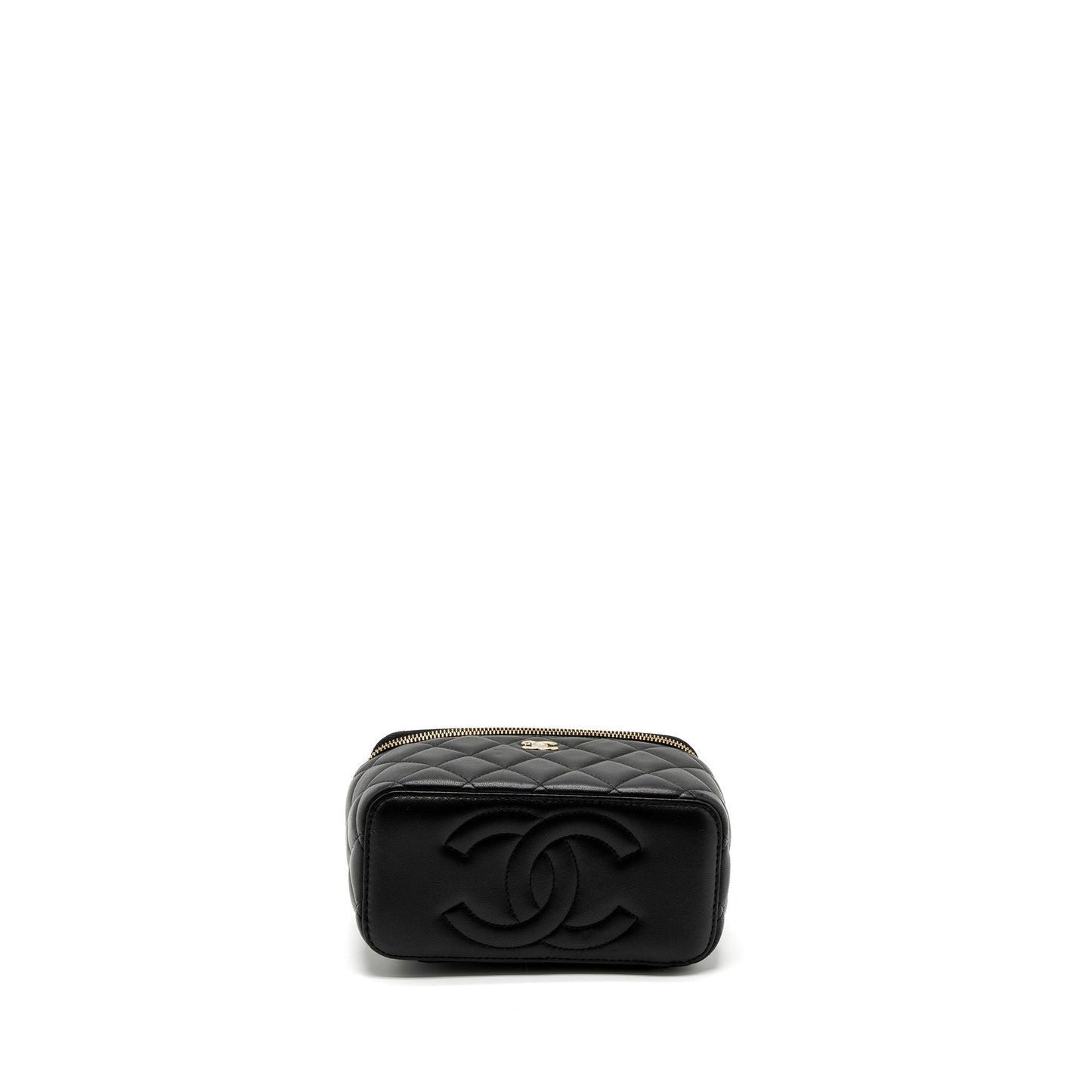 Chanel 23C Pearl Crush Long Vanity with Chain Lambskin Black L (Microchip)