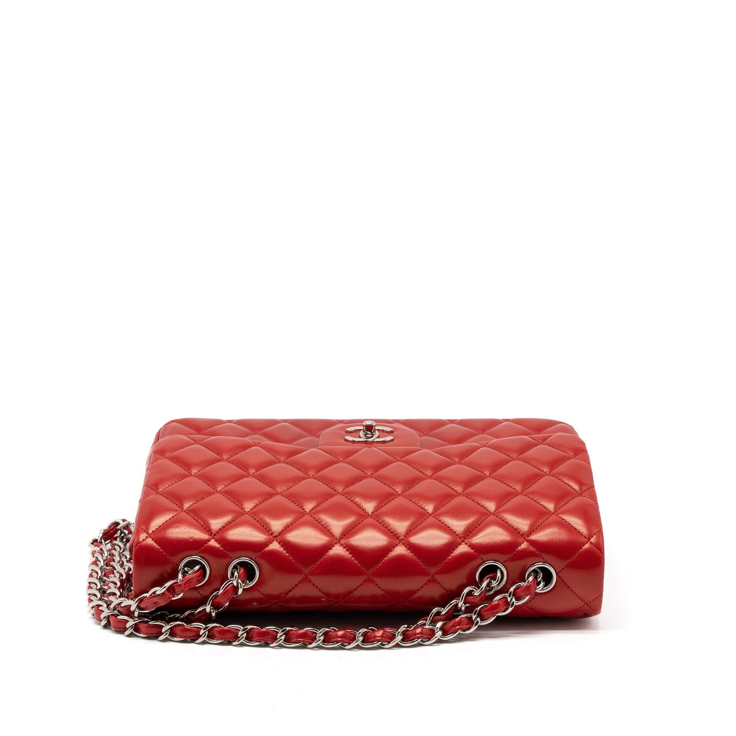 Chanel Jumbo Classic Single Flap Bag Lambskin Red