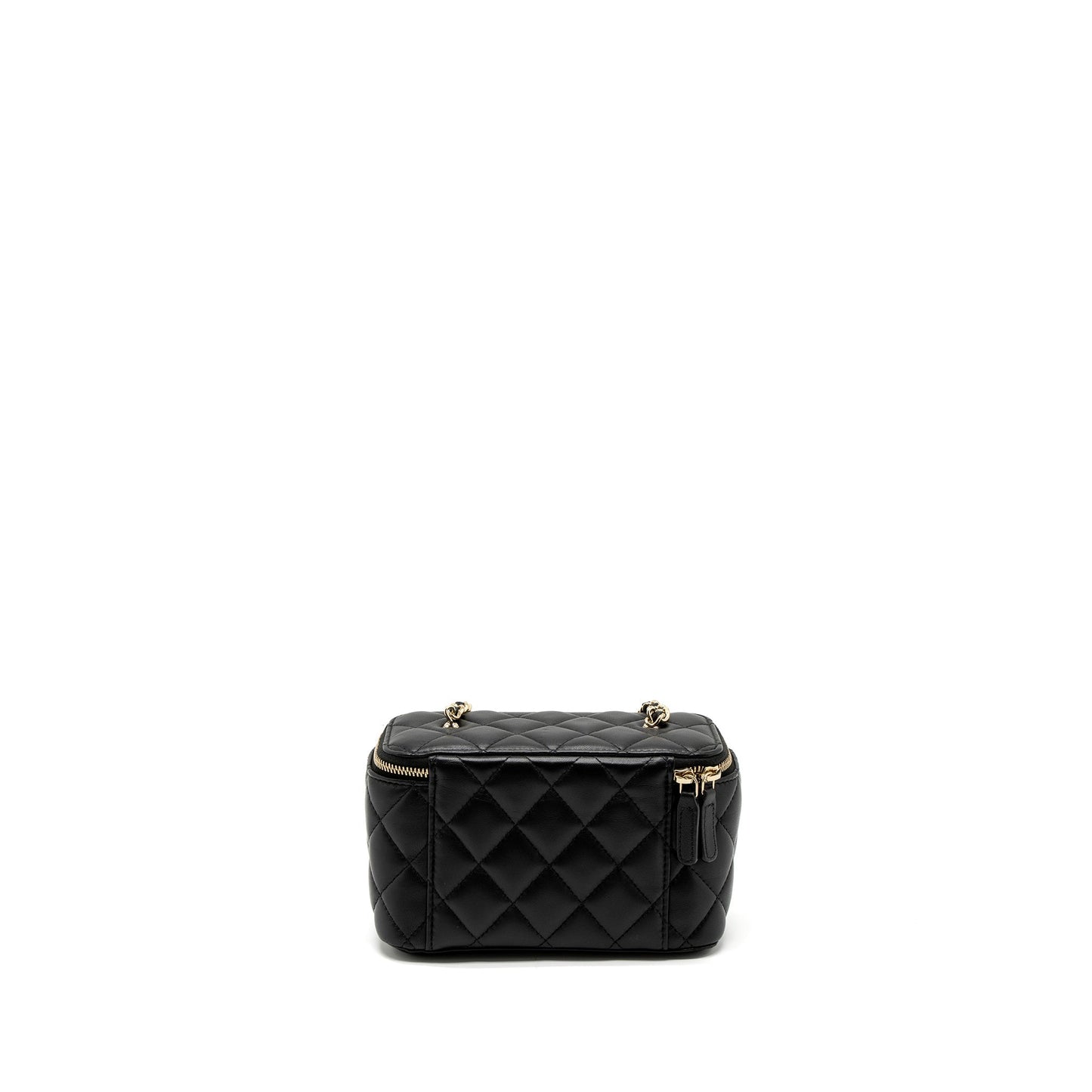 Chanel 23C Pearl Crush Long Vanity with Chain Lambskin Black L (Microchip)