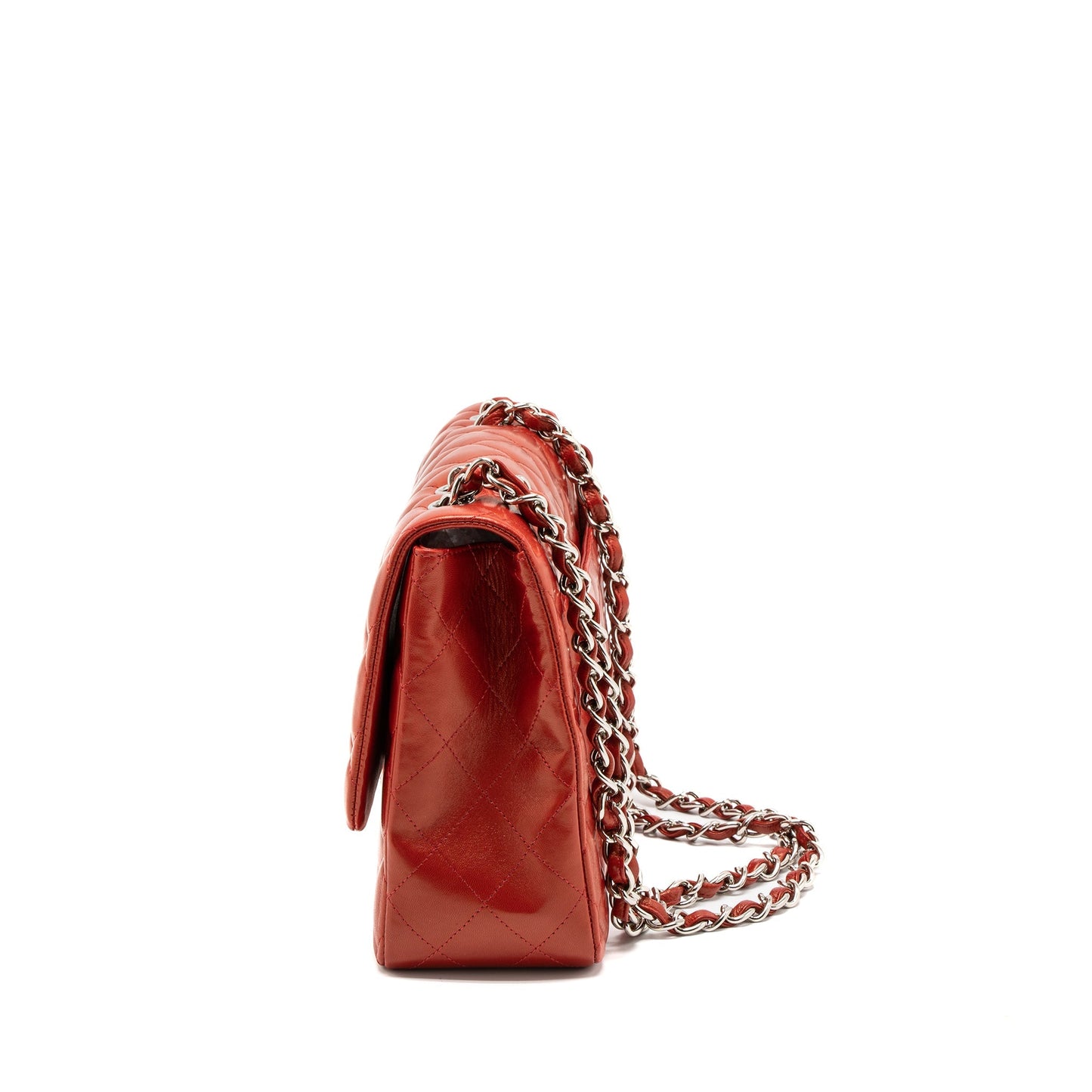 Chanel Jumbo Classic Single Flap Bag Lambskin Red