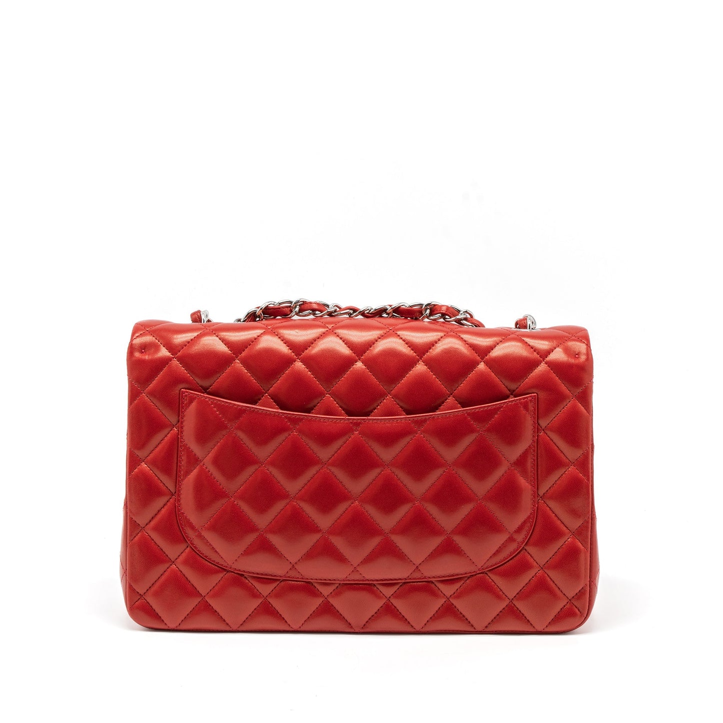 Chanel Jumbo Classic Single Flap Bag Lambskin Red