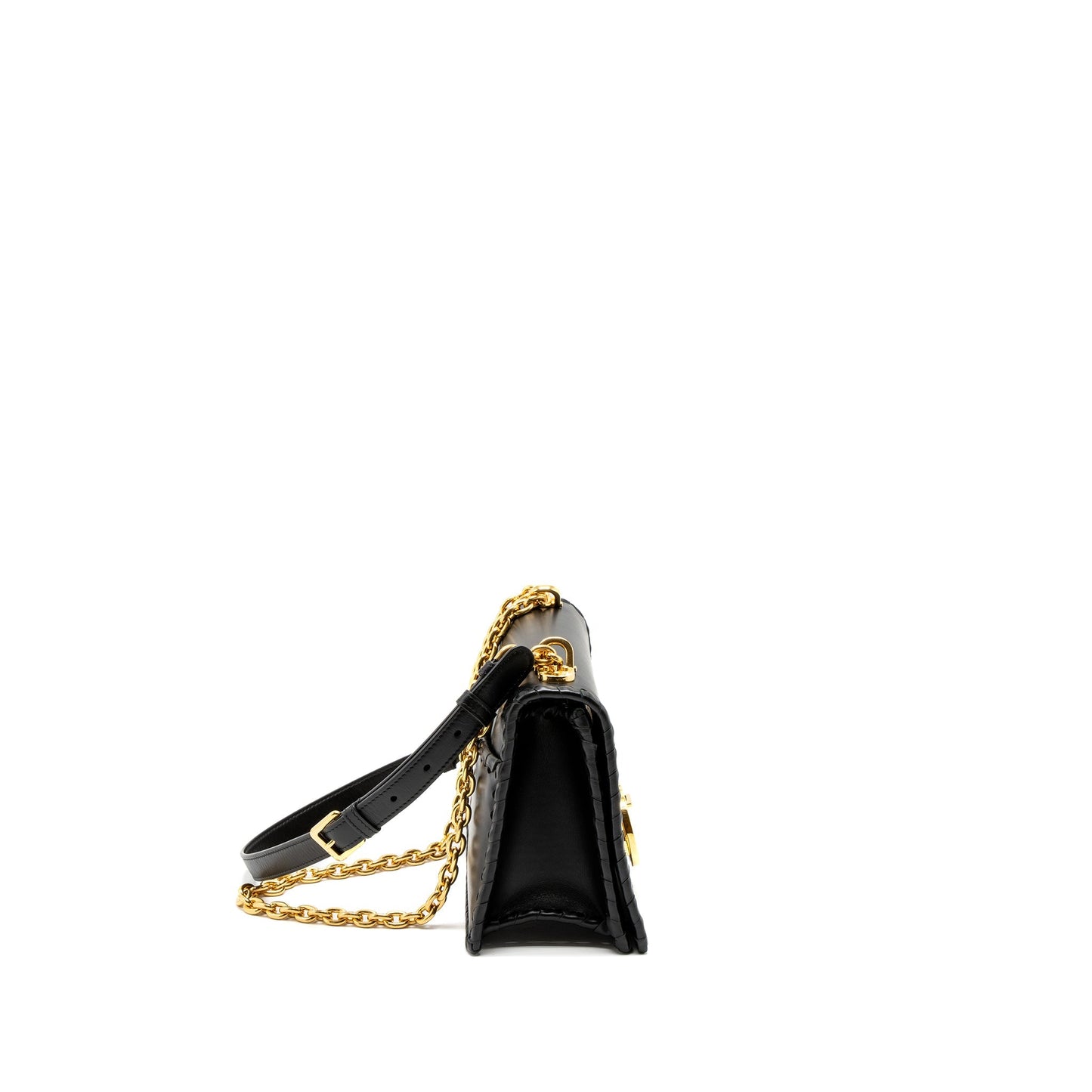 Dior 30 Montaigne Flap Purse Calfskin Black
