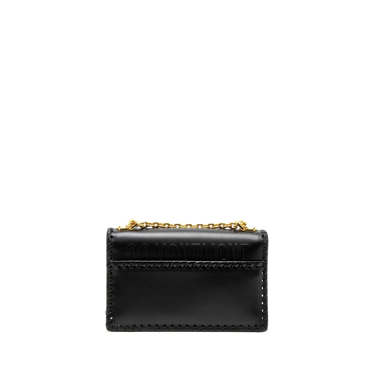 Dior 30 Montaigne Flap Purse Calfskin Black