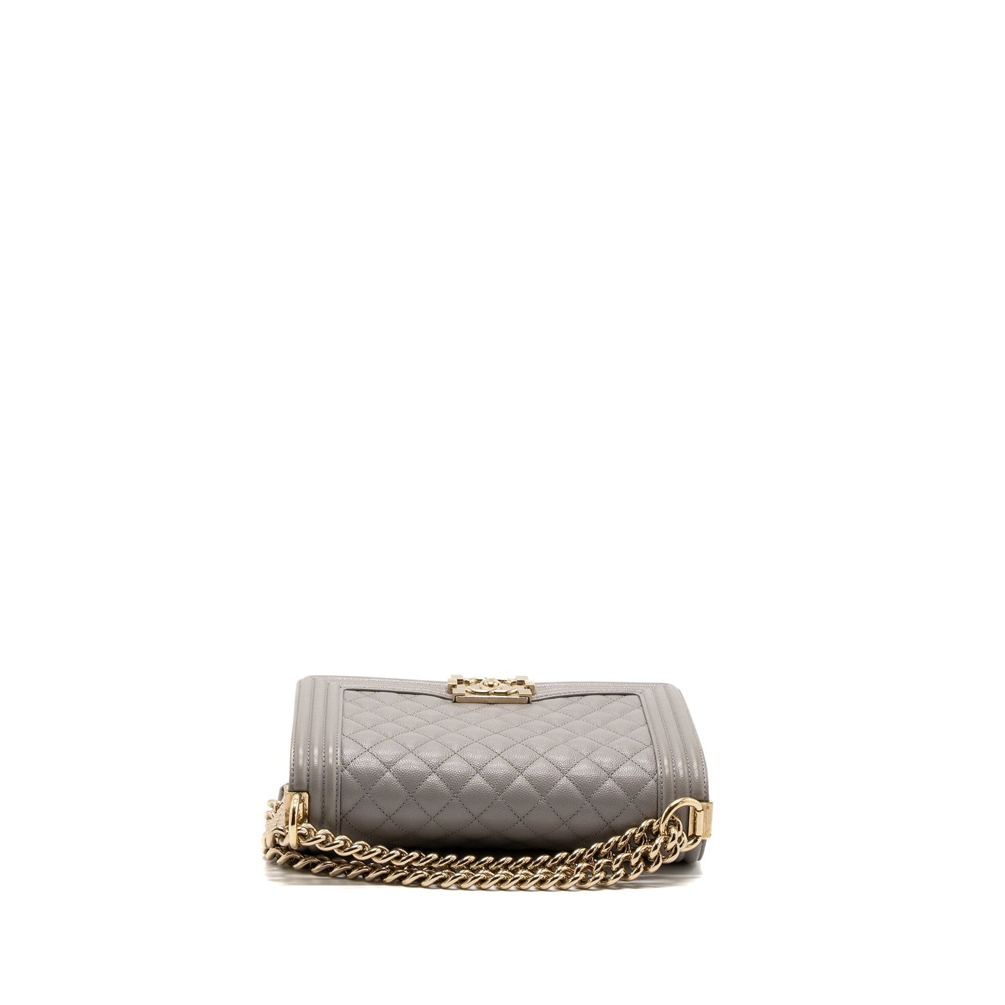 Chanel Medium Boy Bag Caviar Light Grey L