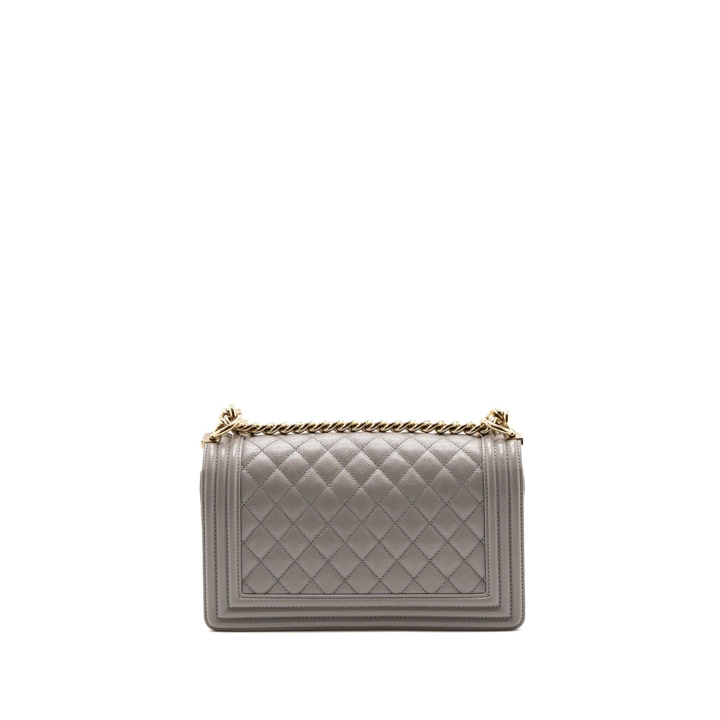 Chanel Medium Boy Bag Caviar Light Grey L