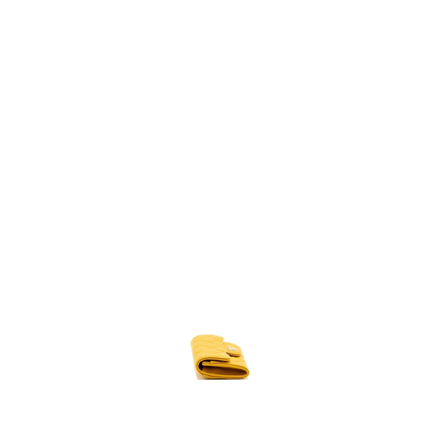 Chanel 22A Classic Flap Card Holder caviar yellow (Microchip)