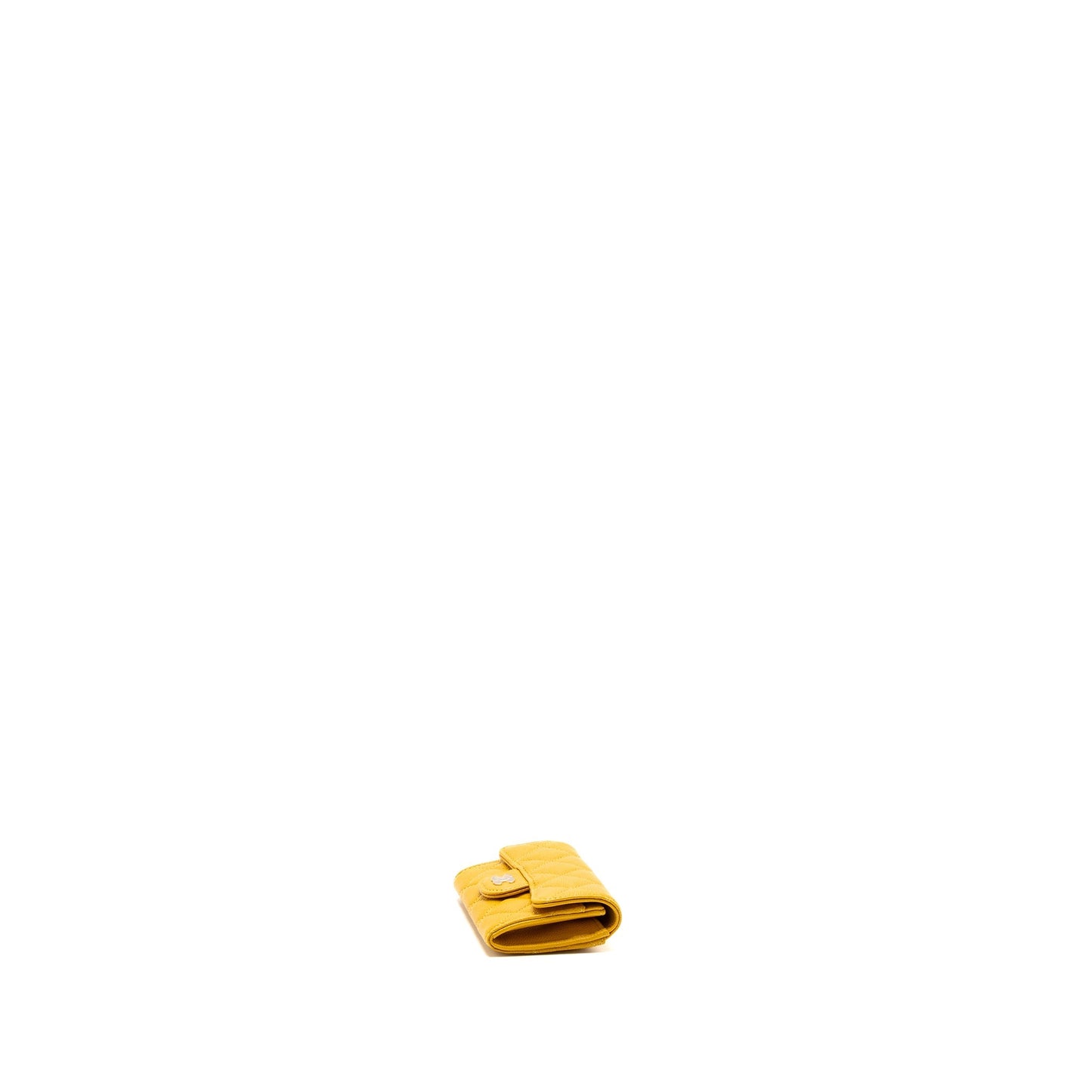 Chanel 22A Classic Flap Card Holder caviar yellow (Microchip)