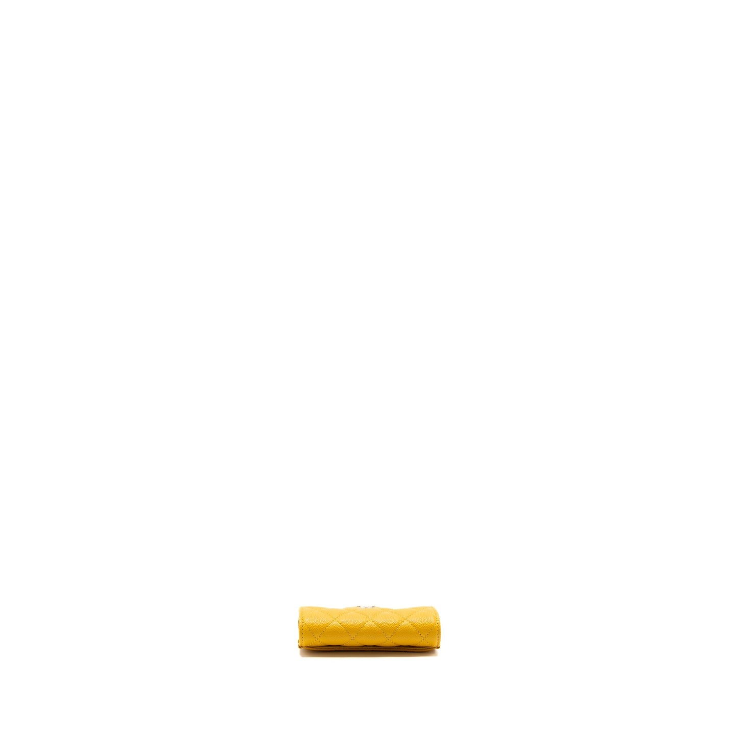 Chanel 22A Classic Flap Card Holder caviar yellow (Microchip)