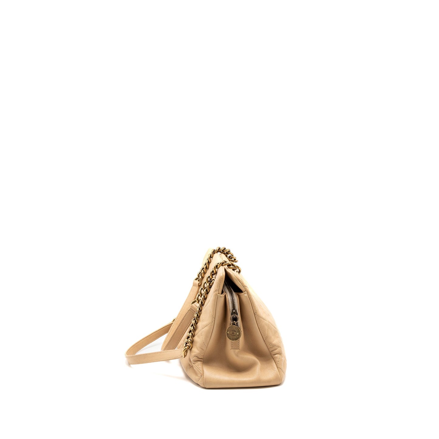 Chanel Shopping Tote Calfskin Beige