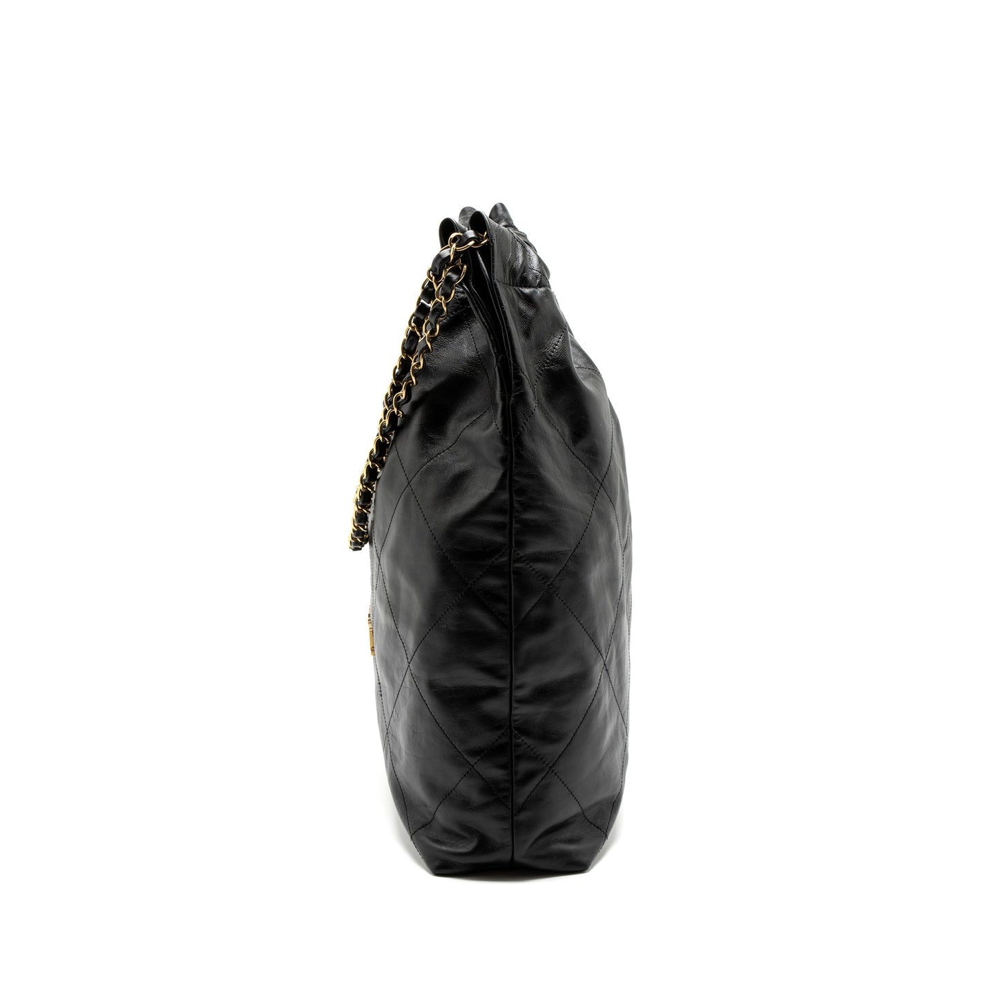 Chanel Large 22 Bag Shiny Calfskin Black  (Microchip)