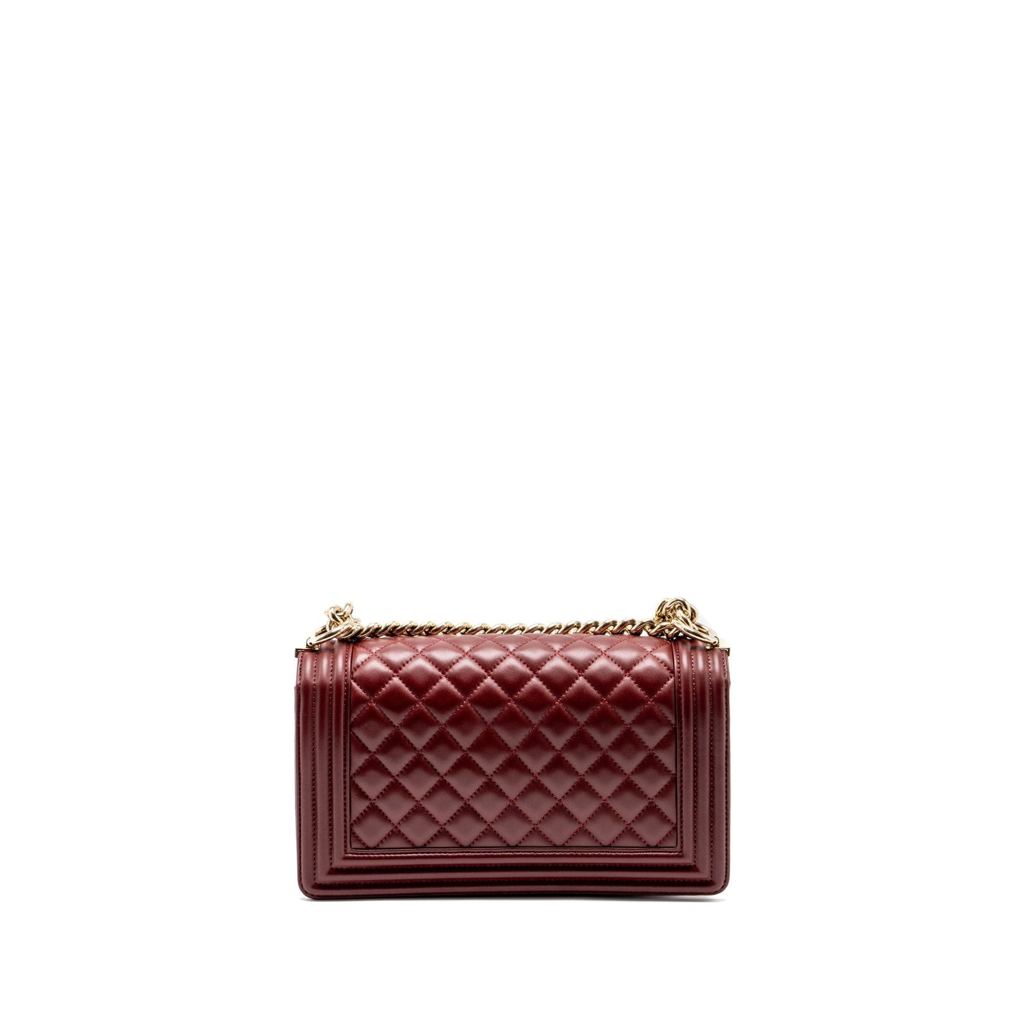 Chanel Medium Boy Bag Lambskin Dark Red L