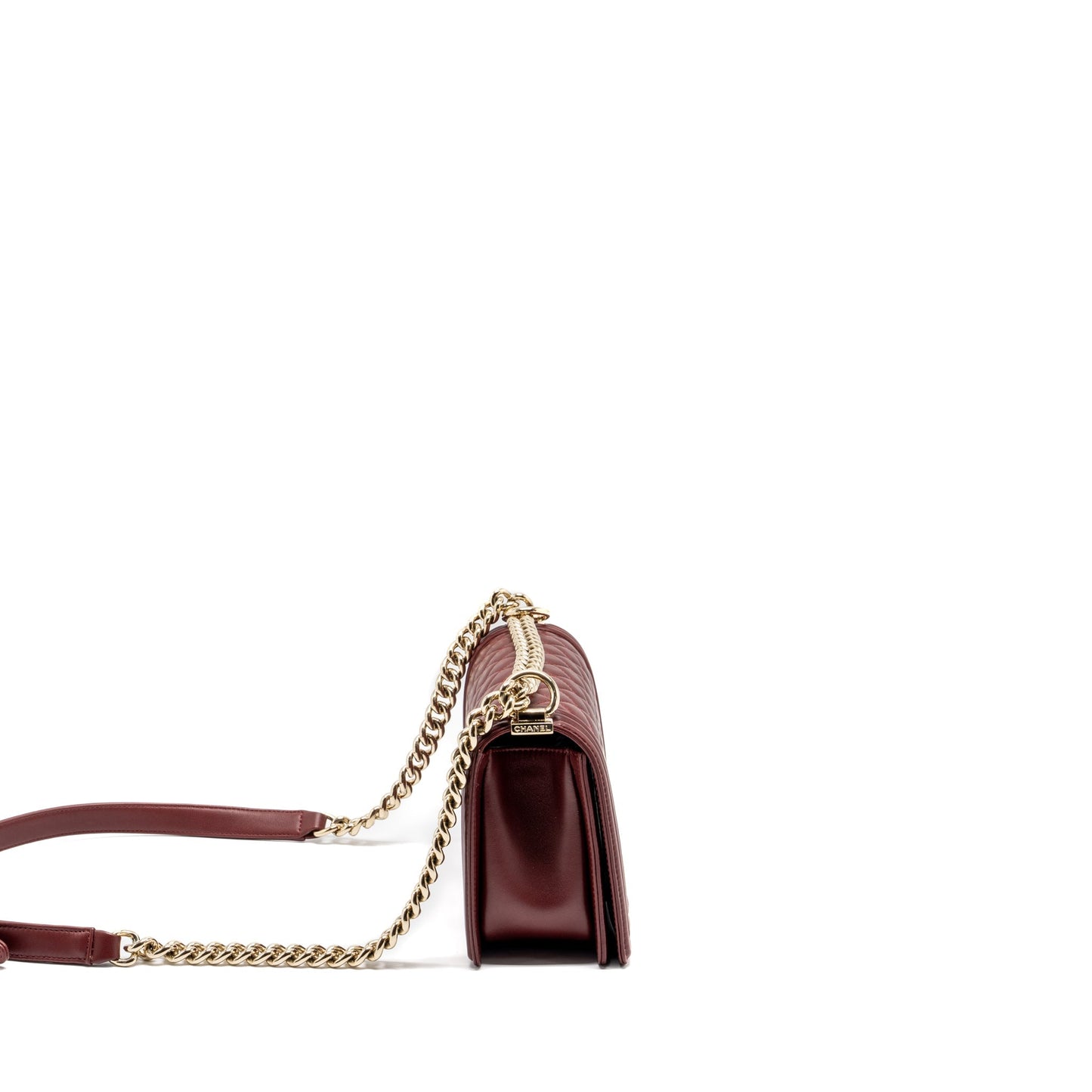 Chanel Medium Boy Bag Lambskin Dark Red L