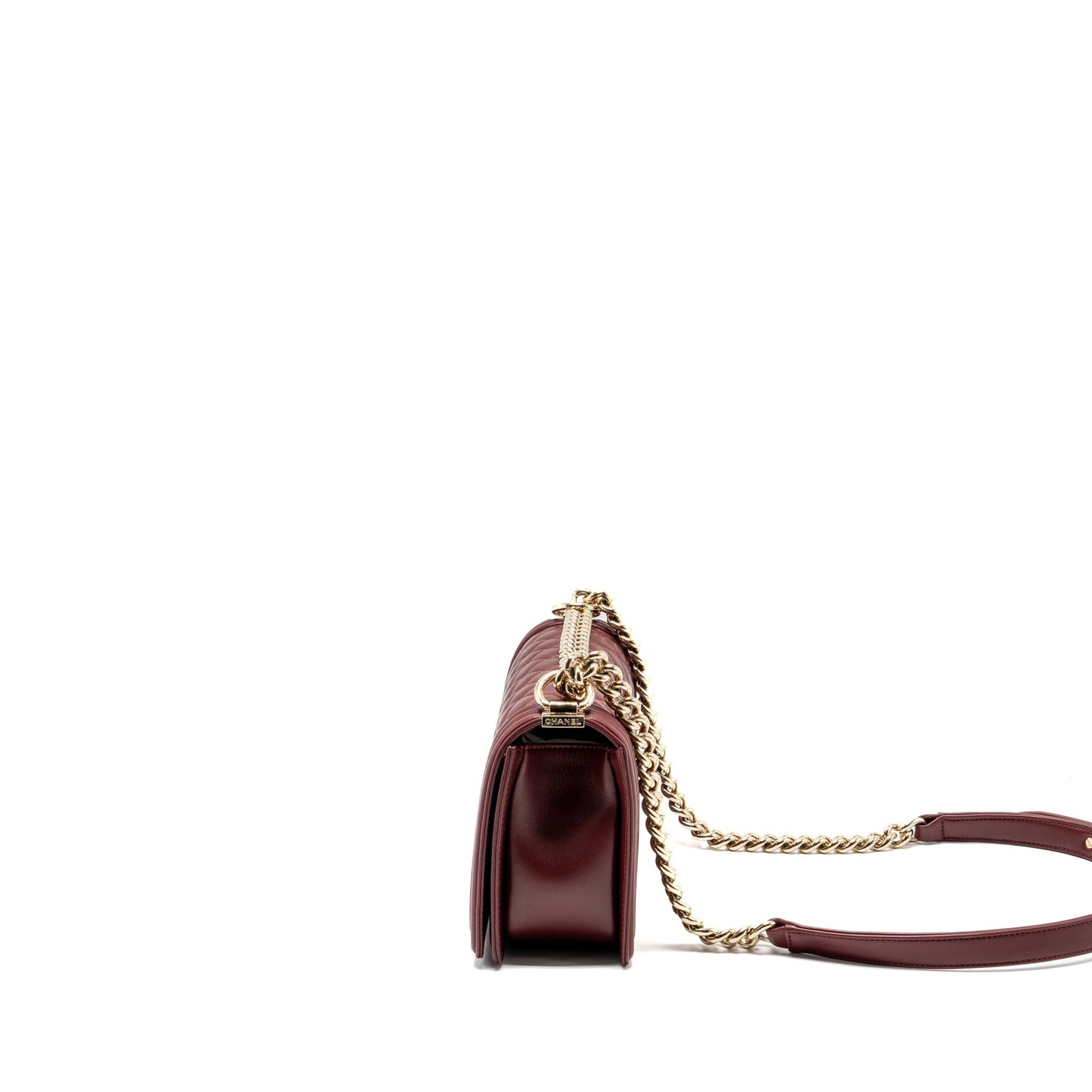 Chanel Medium Boy Bag Lambskin Dark Red L