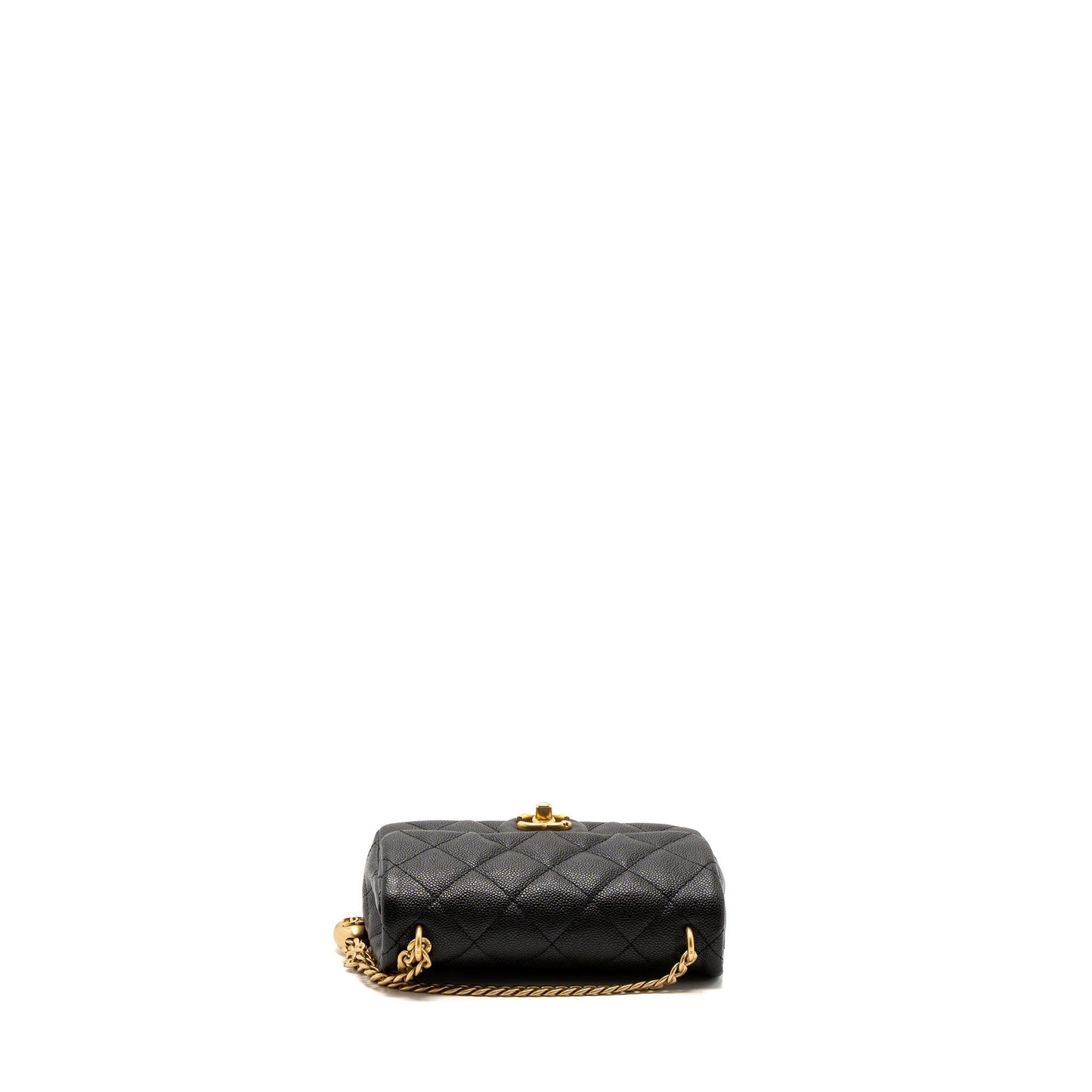 Chanel 23P mini Coco Love Flap Bag Caviar Black Brushed (Microchip)
