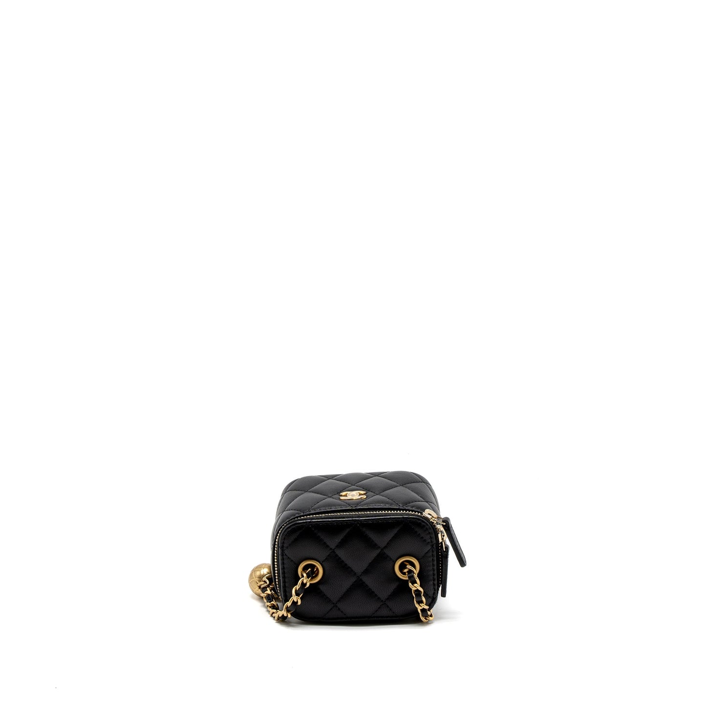 Chanel Pearl Crush Mini Vanity Case Lambskin Black