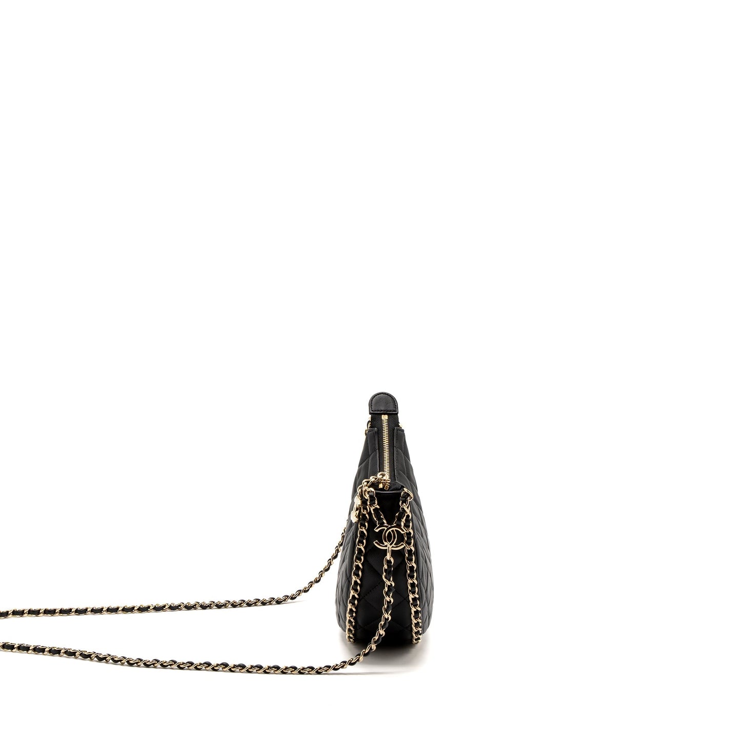 Chanel Small moon Hobo Bag Lambskin Black L(Microchip)