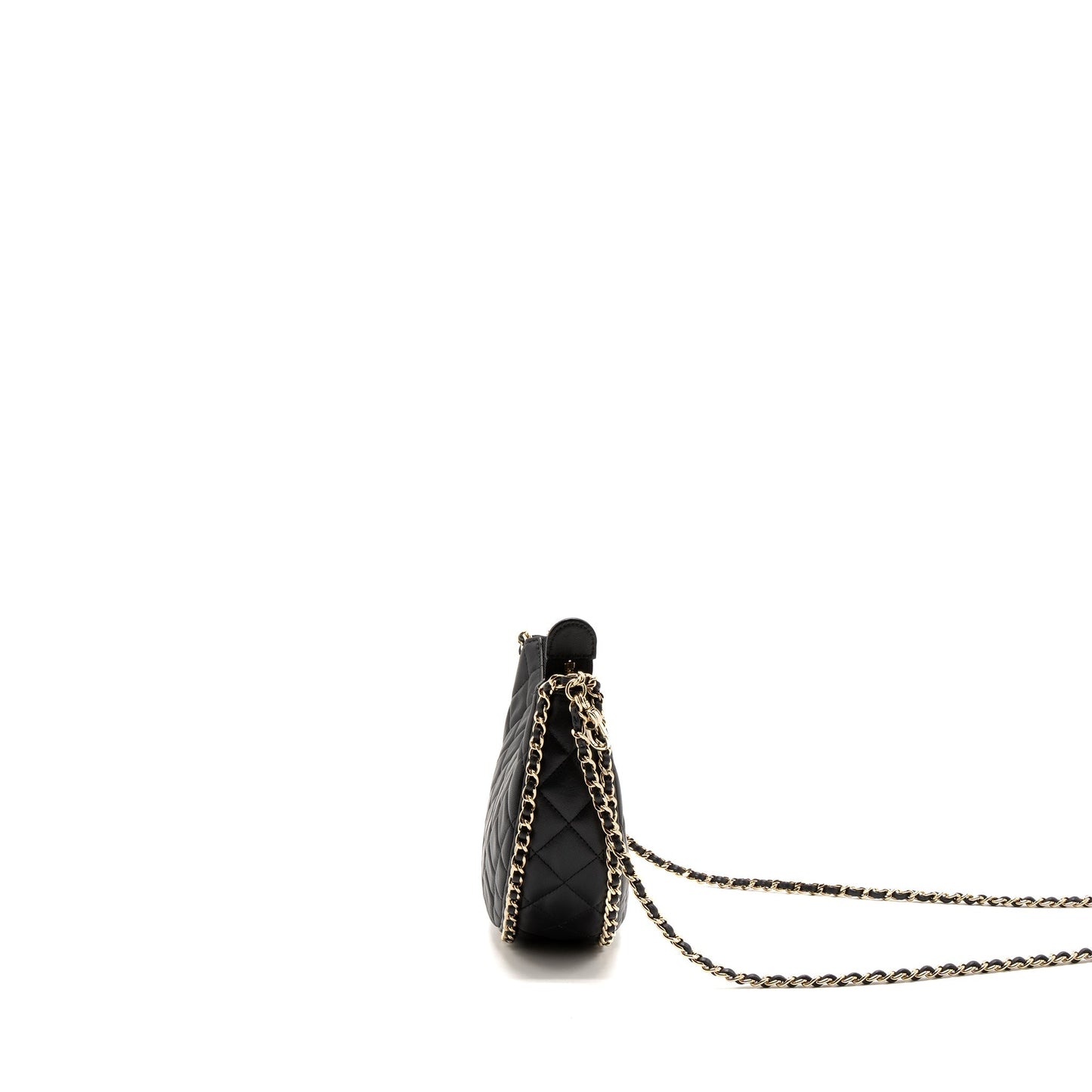 Chanel Small moon Hobo Bag Lambskin Black L(Microchip)