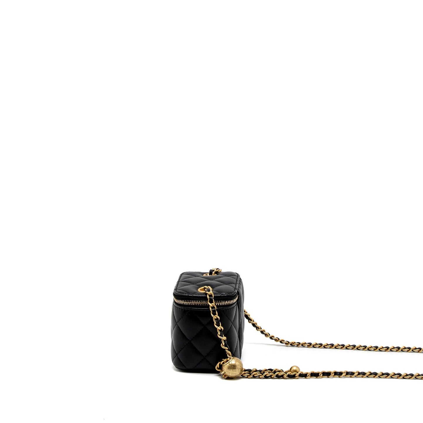 Chanel Pearl Crush Mini Vanity Case Lambskin Black