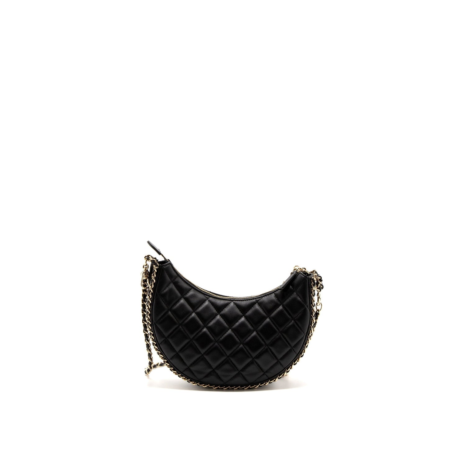 Chanel Small moon Hobo Bag Lambskin Black L(Microchip)