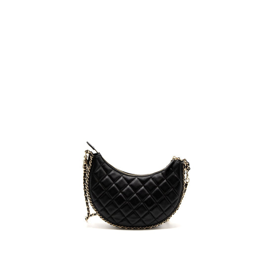 Chanel Small moon Hobo Bag Lambskin Black L(Microchip)