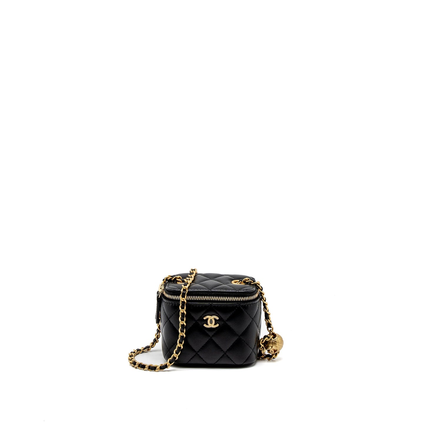 Chanel Pearl Crush Mini Vanity Case Lambskin Black