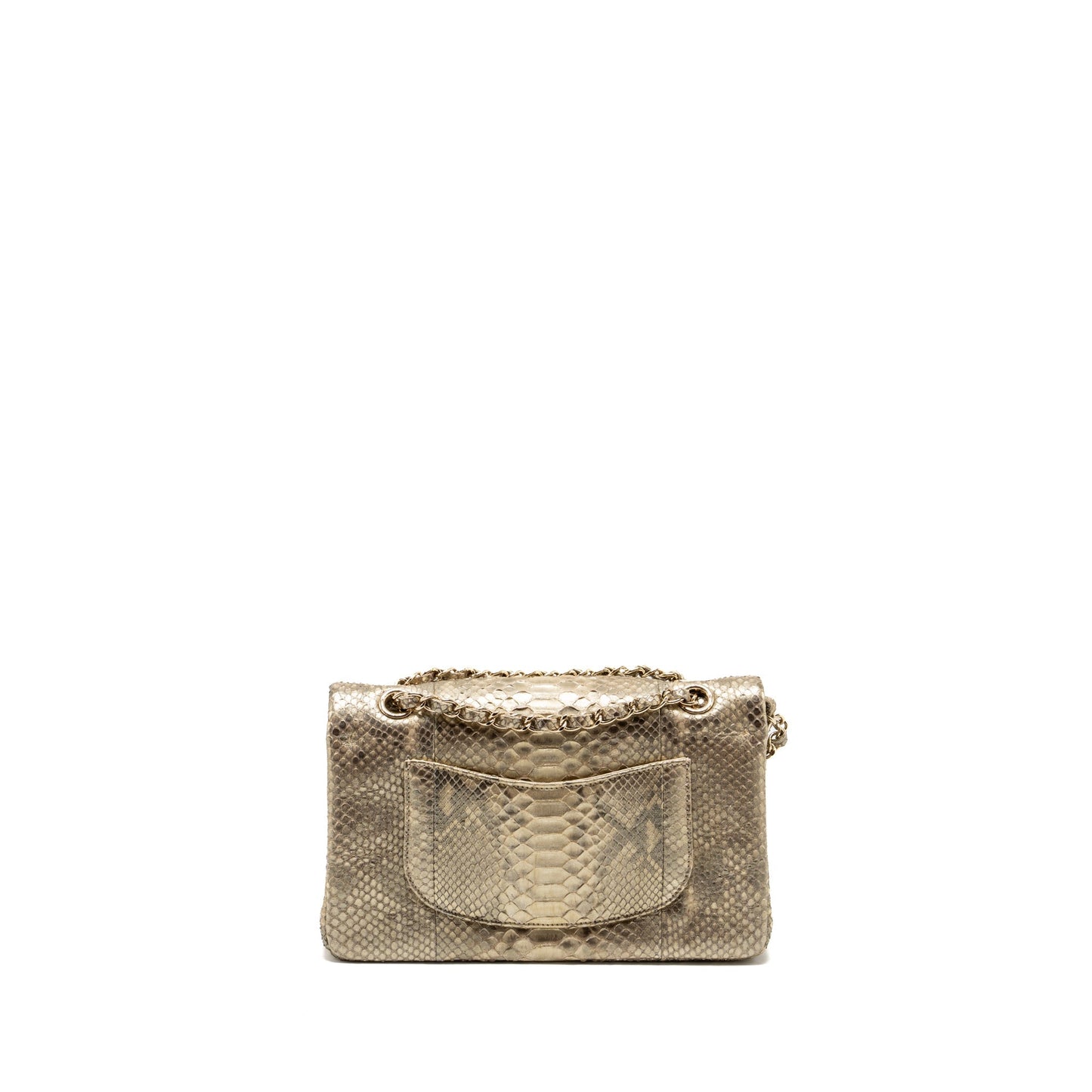 Chanel medium classic double flap bag python Gold