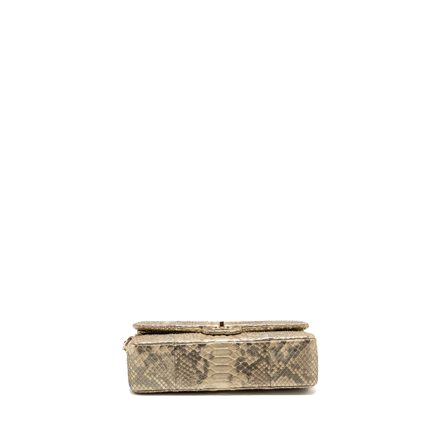 Chanel medium classic double flap bag python Gold