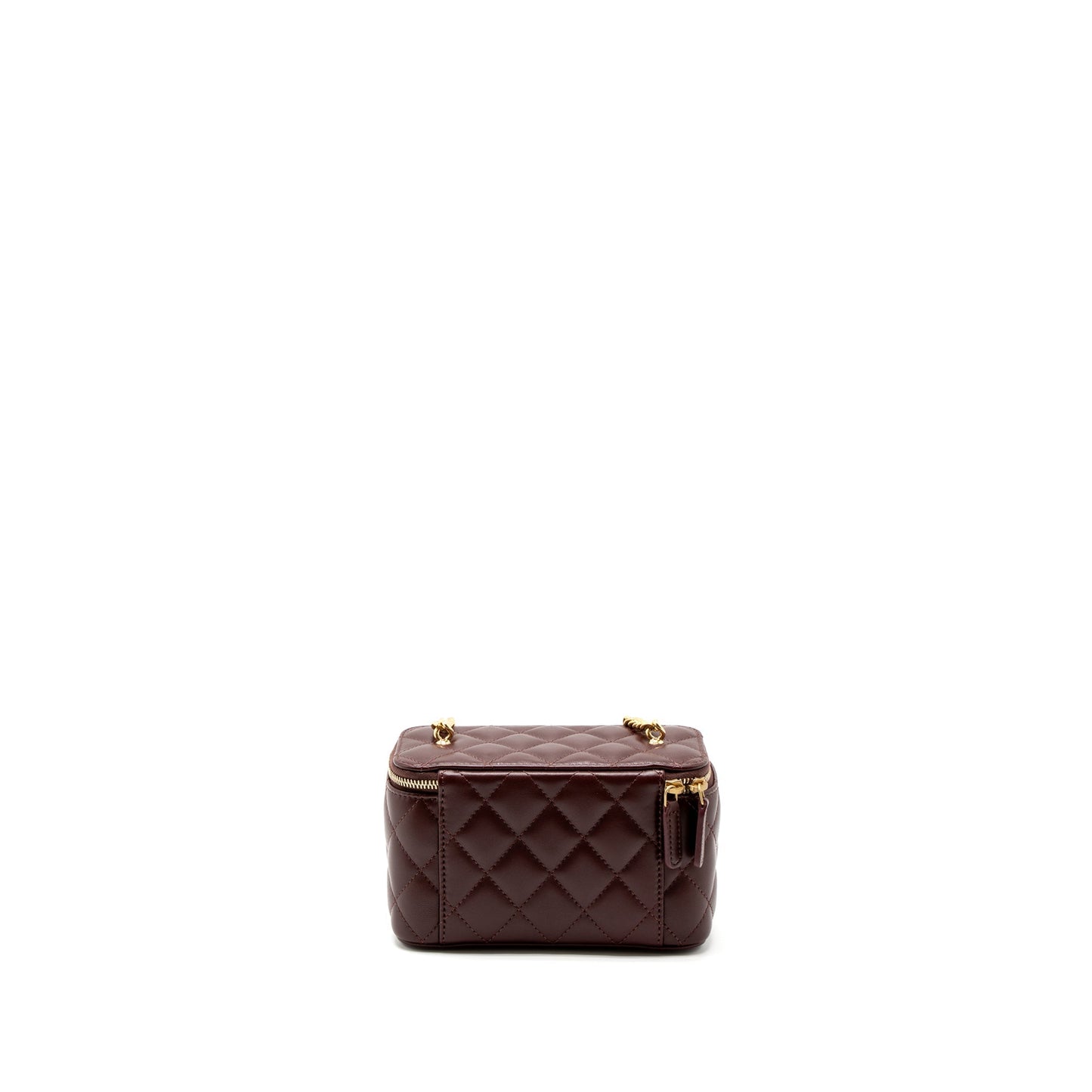Chanel Long Vanity With Gem Chain Lambskin Burgundy  (Microchip)