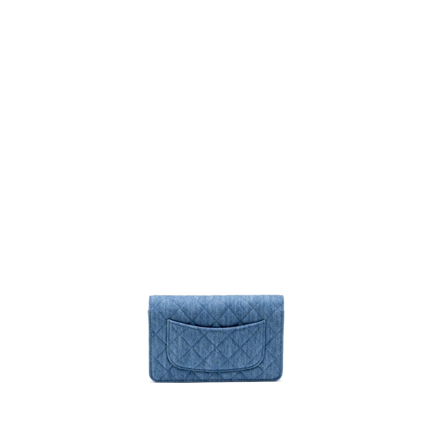Chanel Pearl Crush Wallet on Chain Denim Blue  (Microchip)
