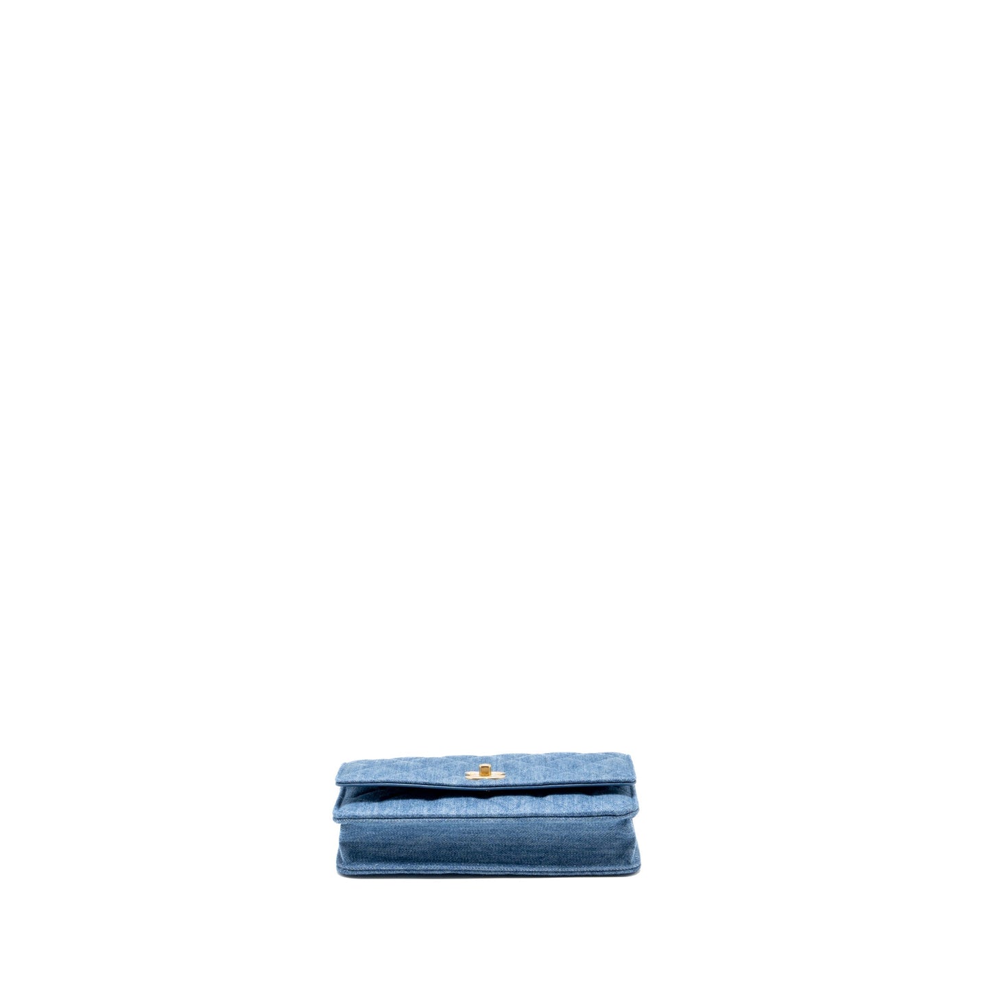 Chanel Pearl Crush Wallet on Chain Denim Blue  (Microchip)