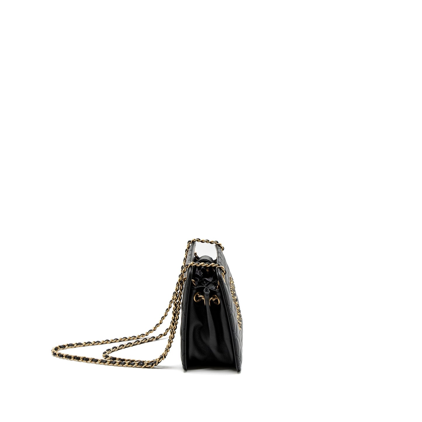 Chanel Giant CC Logo Mini Tote Bag Lambskin Black