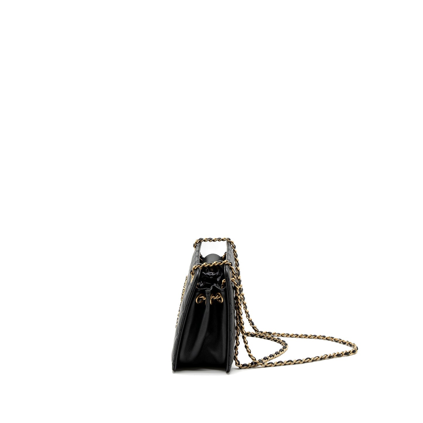 Chanel Giant CC Logo Mini Tote Bag Lambskin Black