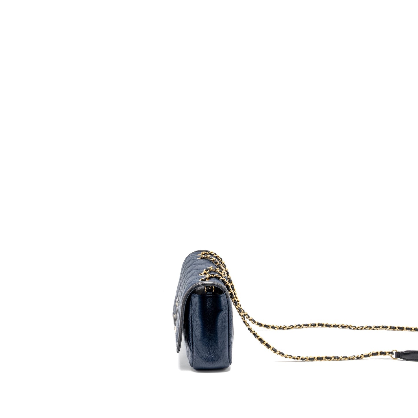 Chanel Filigree flap bag Caviar Navy/black