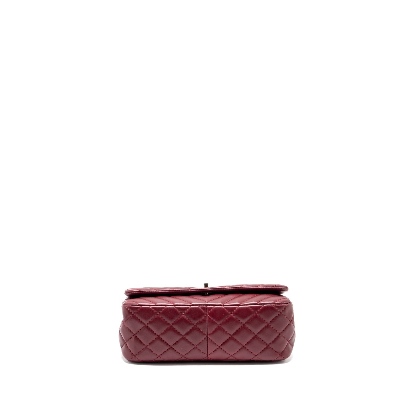 Chanel Chevron Flap bag Lambskin dark red