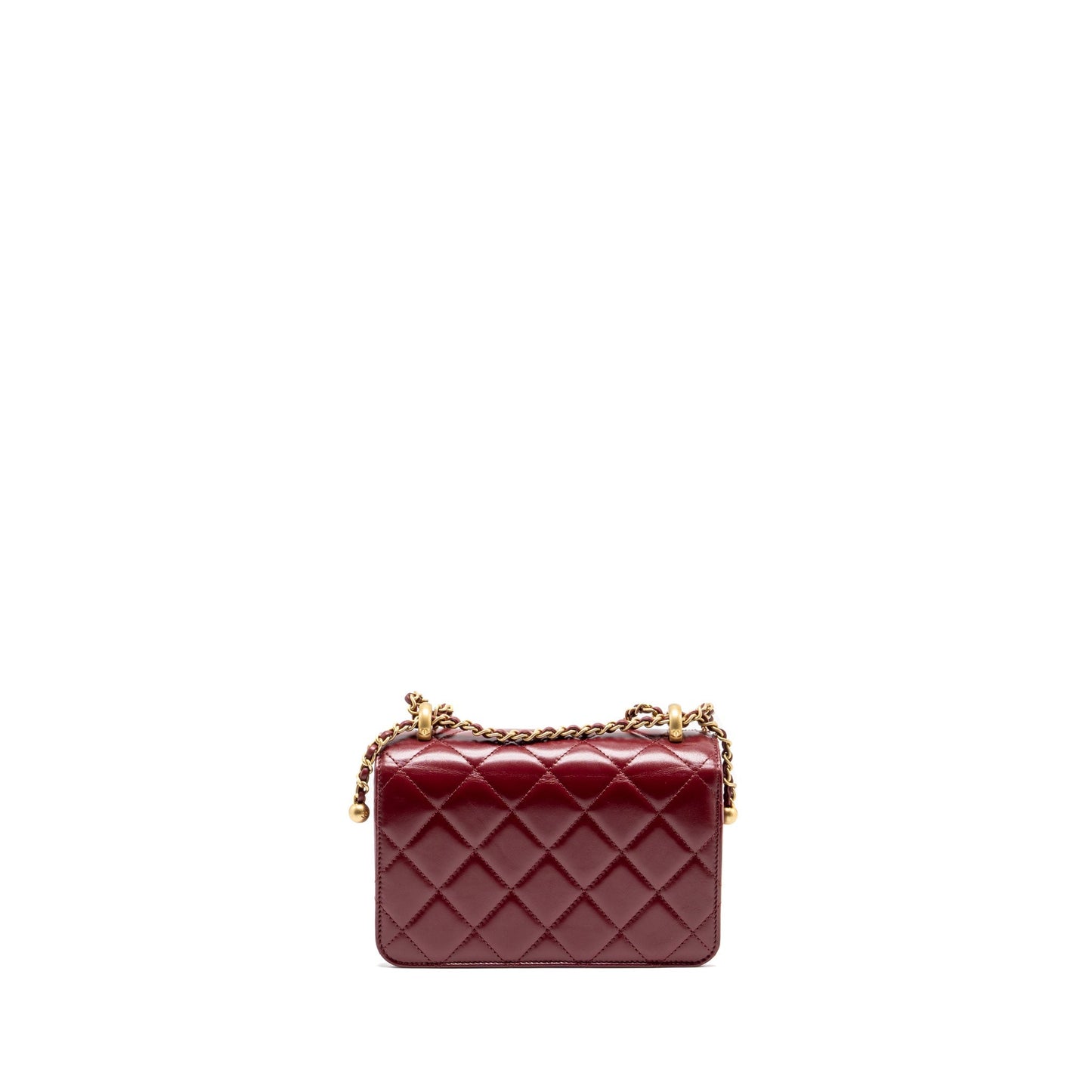 Chanel Gold Crush mini Flap bag Calfskin Red  (microchip)