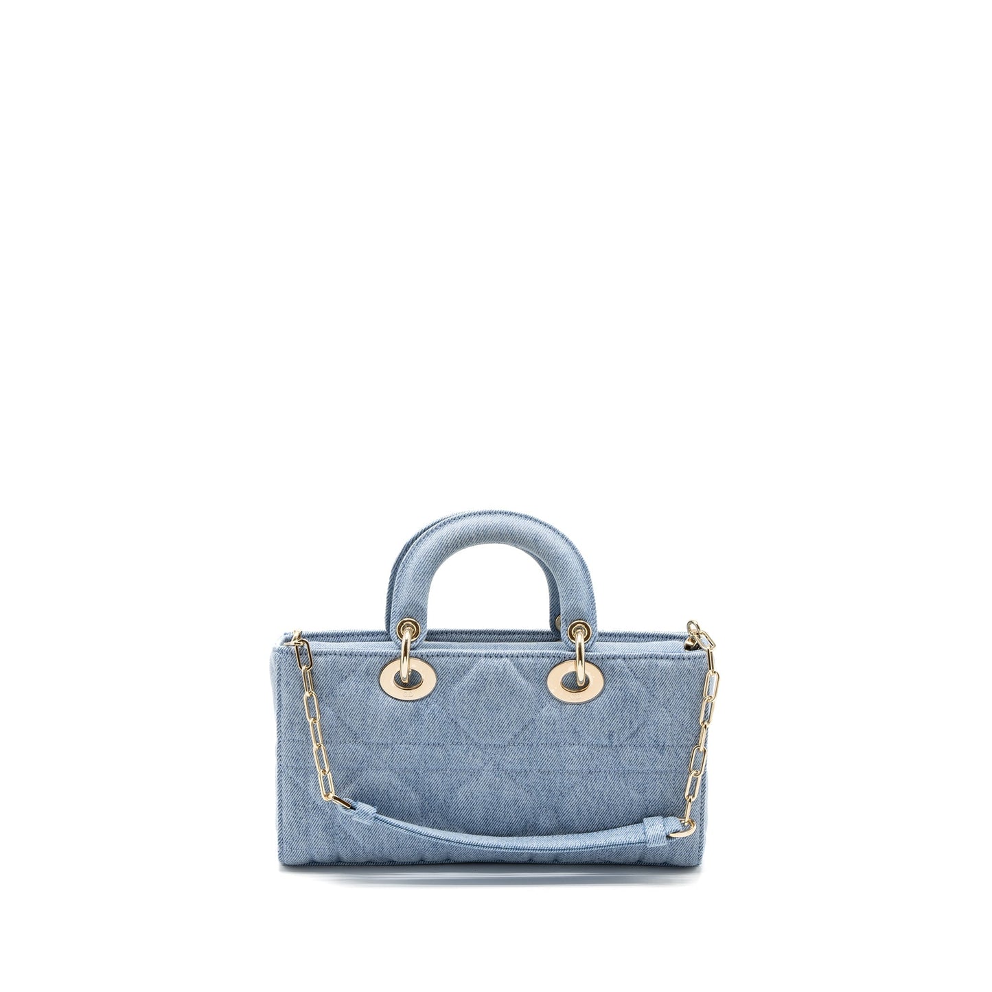 Dior Small Lady D-Joy Purse Macrocannage Denim Blue