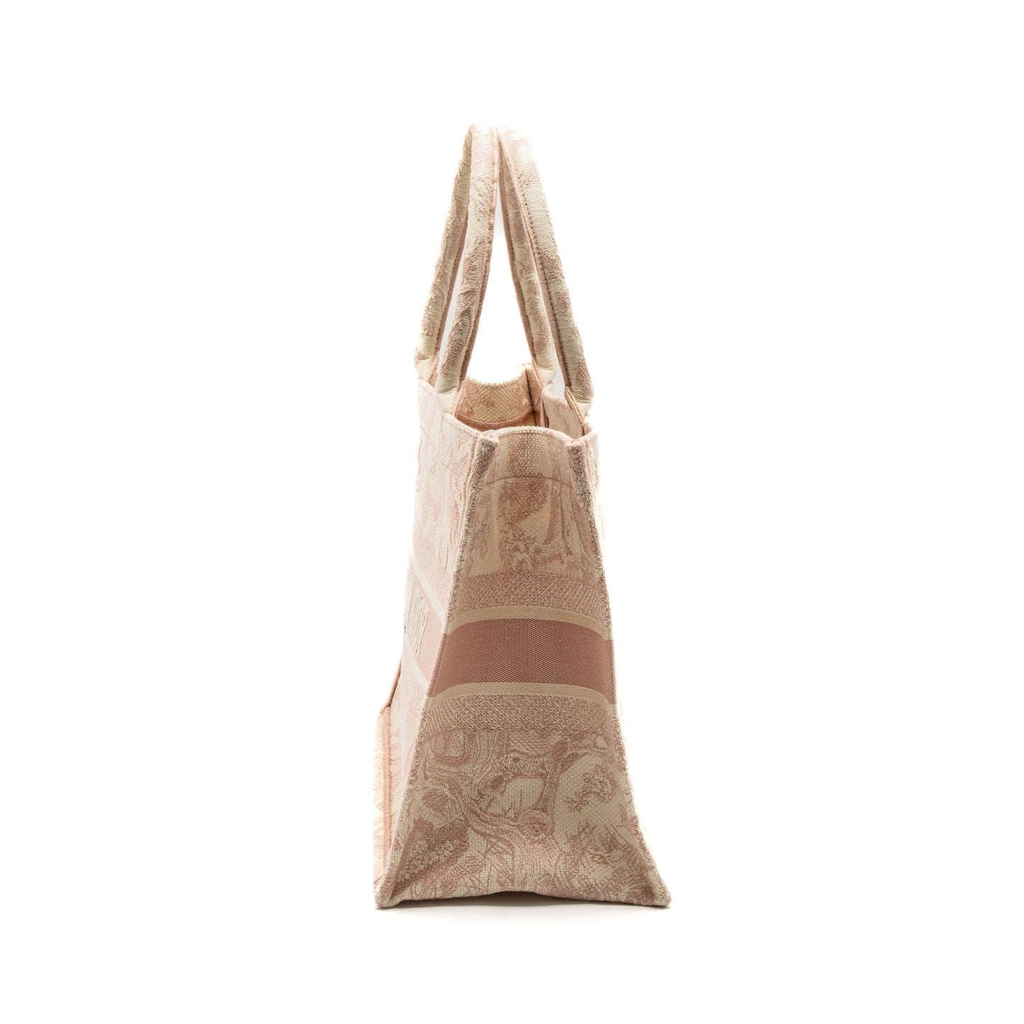 Dior Medium Book Tote Purse Pink Toile de Jouy Embroidery