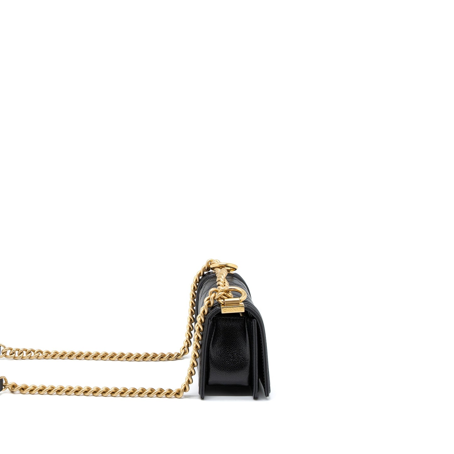 Chanel Super Mini Boy Bag Caviar Black Brushed  (Microchip)