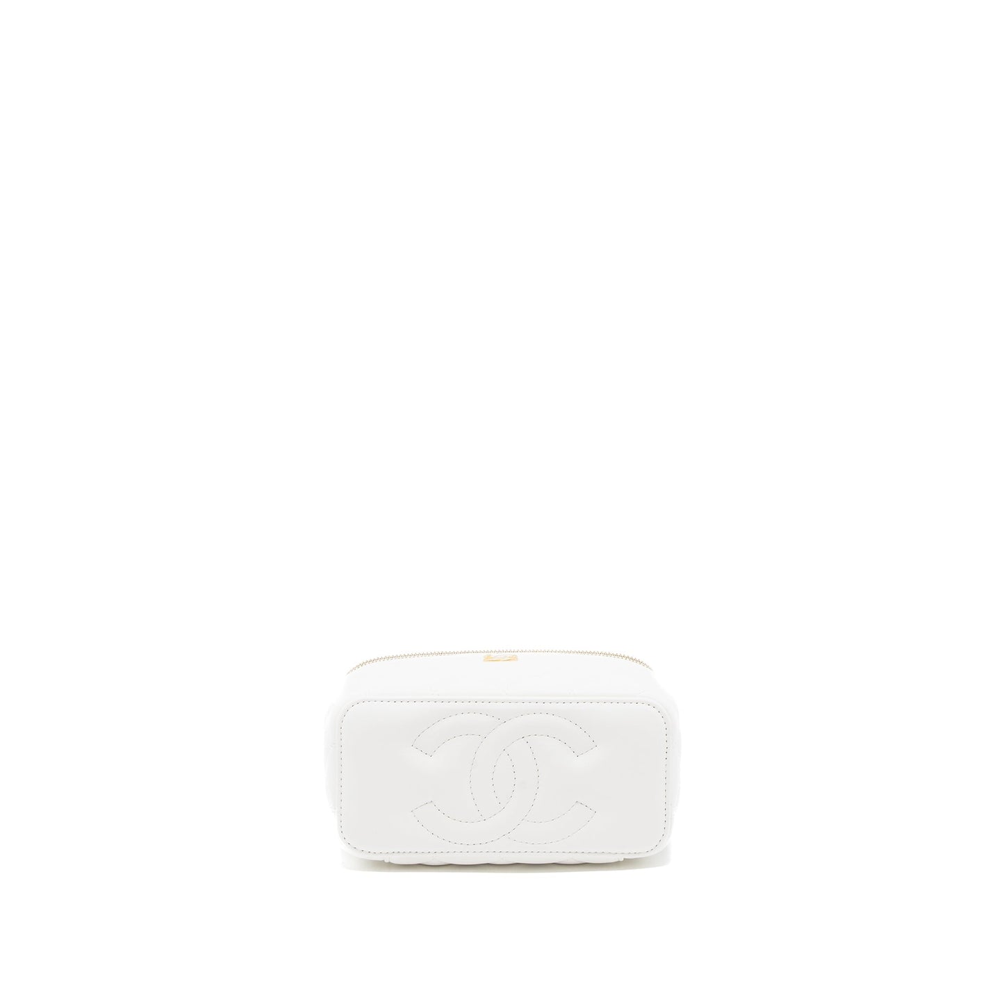 Chanel Pearl Crush Long Vanity with Chain Lambskin White Brushed  (Microchip)