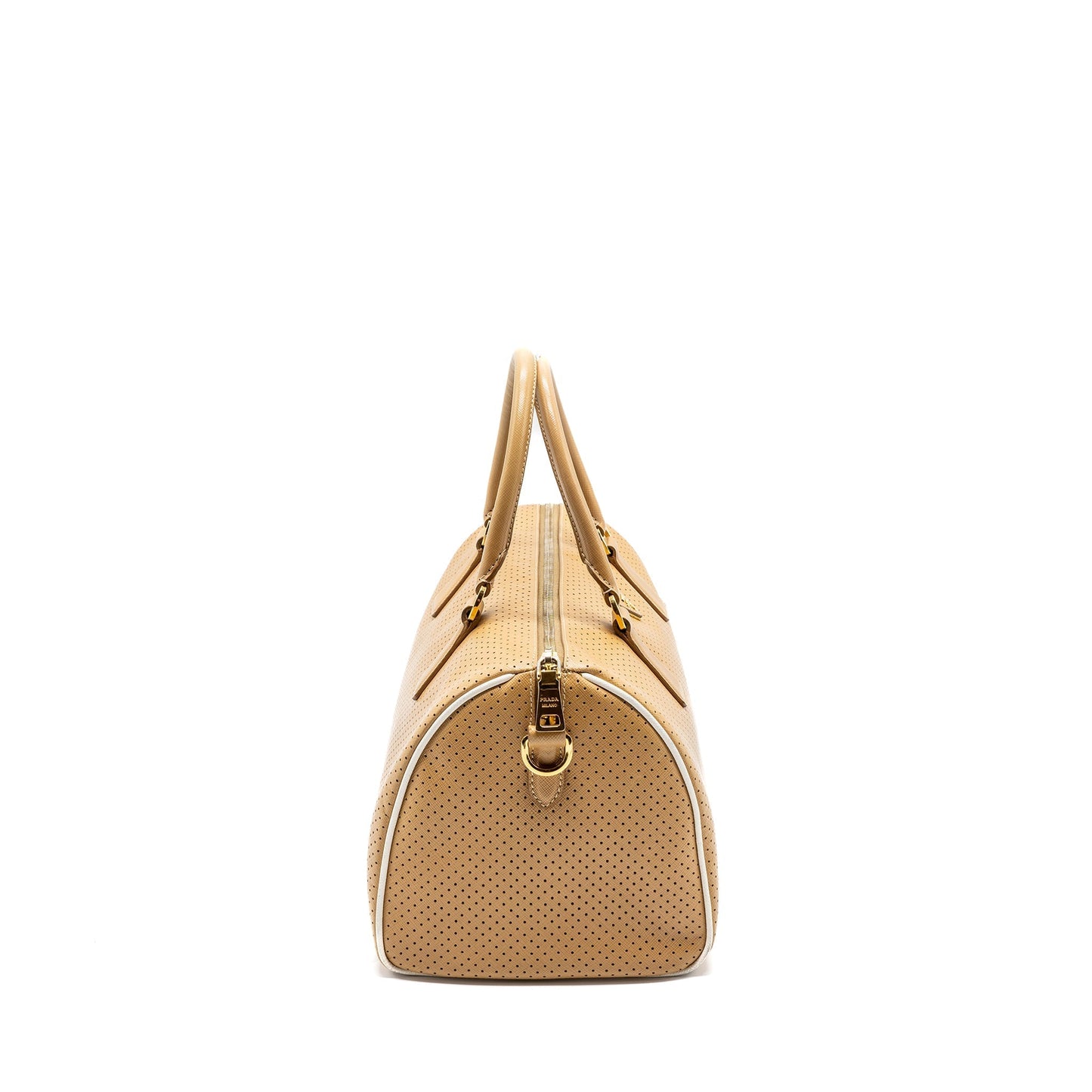 Prada Boston tote Purse calfskin leather beige