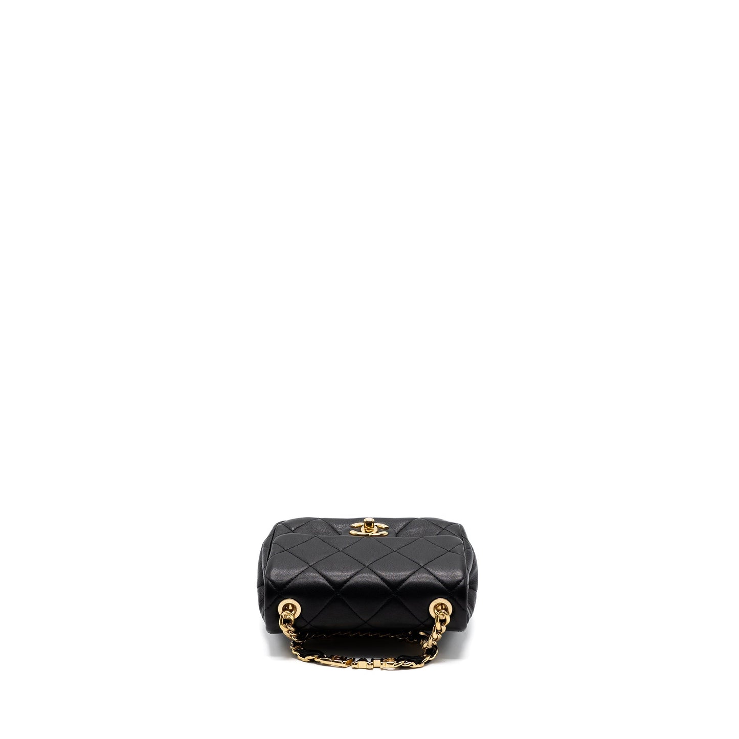 Chanel Round Handle Mini Square Crossbody Bag Lambskin Brushed (Microchip)