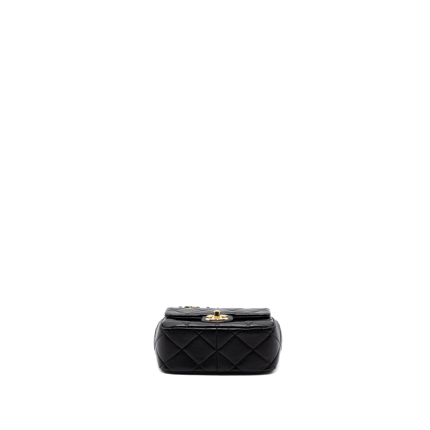 Chanel Round Handle Mini Square Crossbody Bag Lambskin Brushed (Microchip)