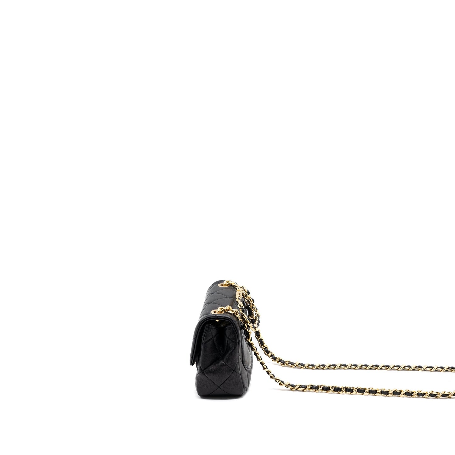 Chanel Round Handle Mini Square Crossbody Bag Lambskin Brushed (Microchip)