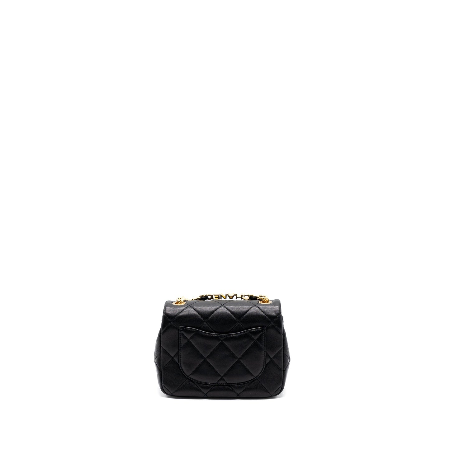 Chanel Round Handle Mini Square Crossbody Bag Lambskin Brushed (Microchip)